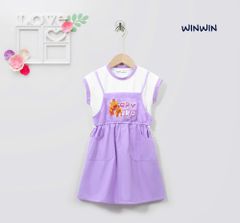 Đầm Yếm Kaki lụa in Capybara cho bé gái Nexxi Kids Fashion
