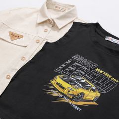 Set Bé Trai Linen 3 Món In Xe Oto Legend cho bé trai Nexxi