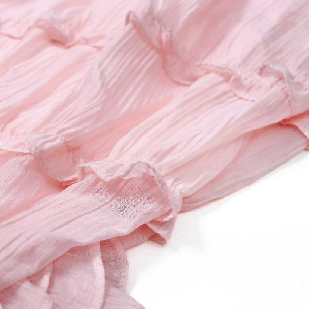Đầm Babydoll Vải Tơ Cổ Bèo Tay Cánh Tiên Siêu Điệu Đà Bé Gái Nexxi
