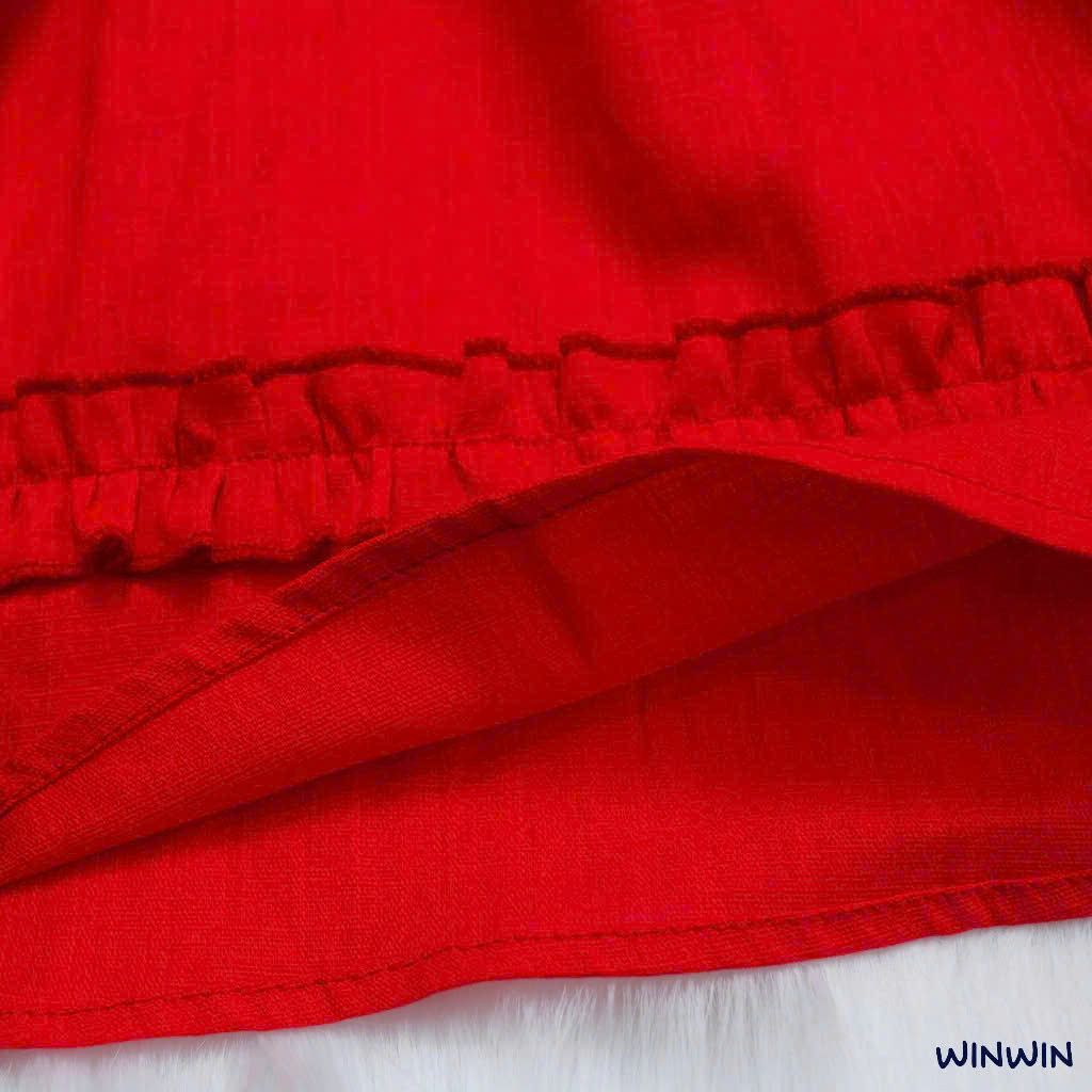 Đầm Linen Xoè Phối Sọc In Mèo Dễ Thương Bé Gái Nexxi