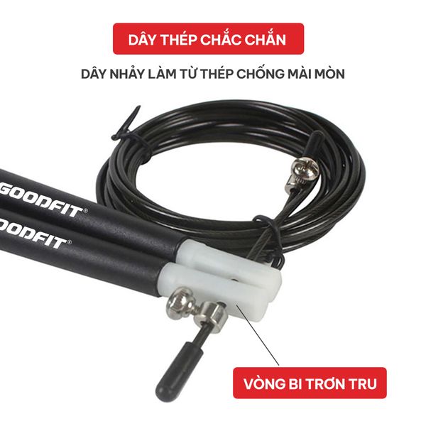 Dây nhảy thể dục chính hãng, lõi thép siêu bền GoodFit