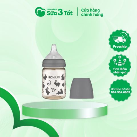 Bình Sữa Moyuum Chính Hãng - Màu Xám - 170ml