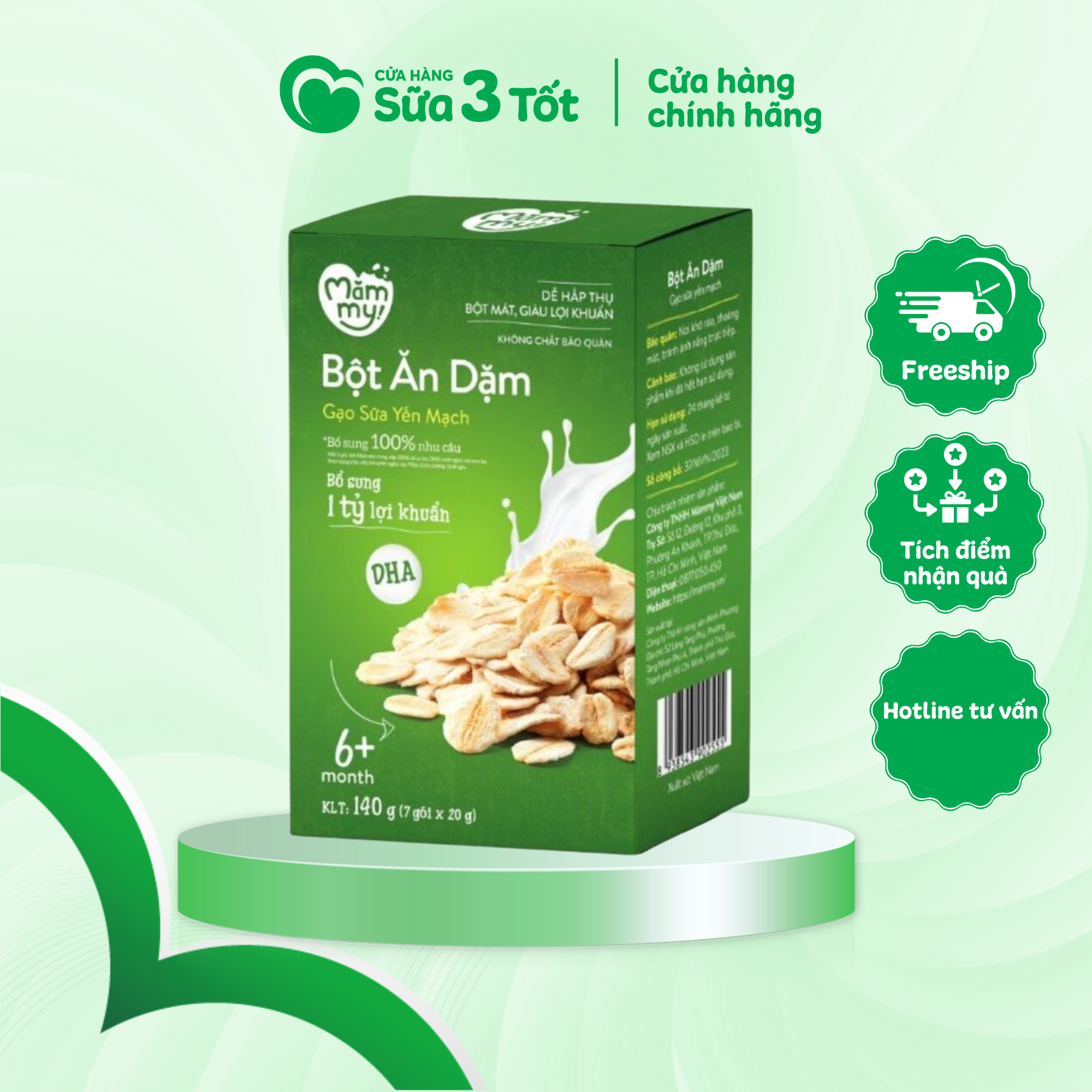 Bột Ăn Dặm Mămmy - Gạo Sữa Yến Mạch - 140g