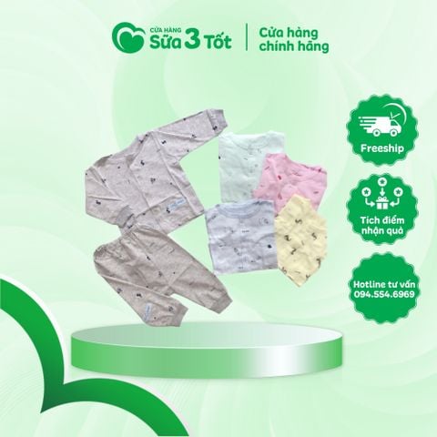 Bộ Sơ Sinh Cài Chéo Dài Tay - CQ Kids