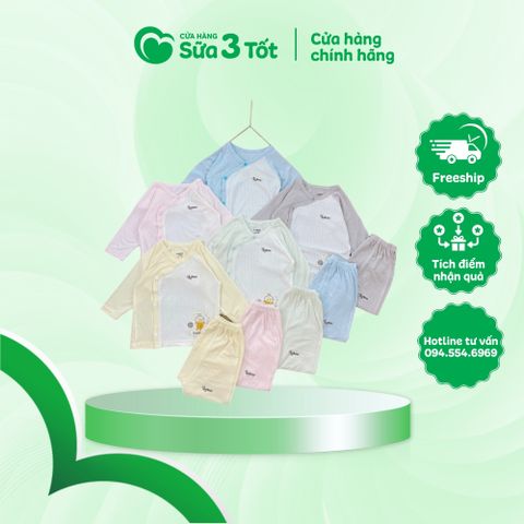 Bộ Sơ Sinh Cài Chéo Dài Tay - Lurkid