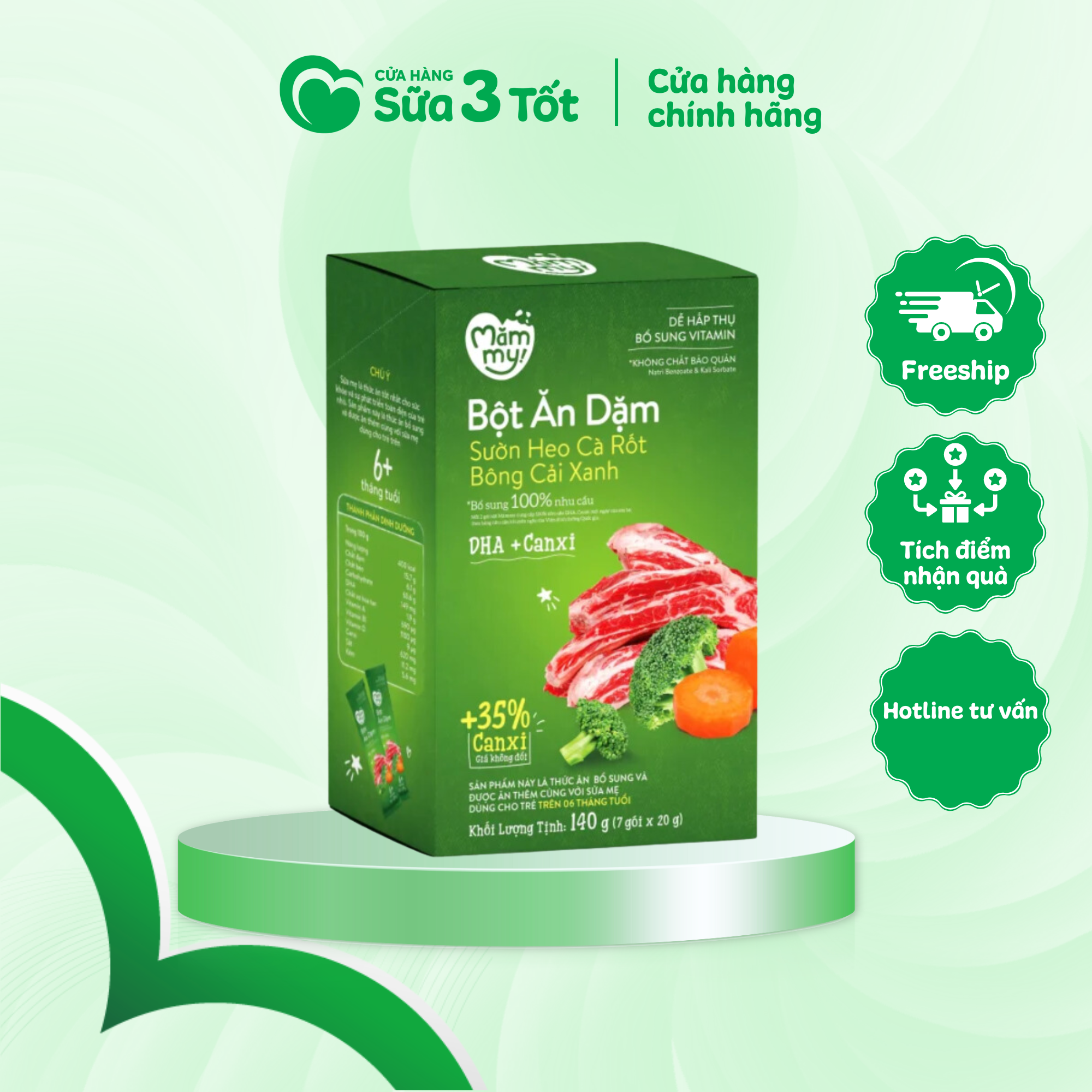 Bột Ăn Dặm Mămmy - Cháo Sườn Heo Cà Rốt - 140g