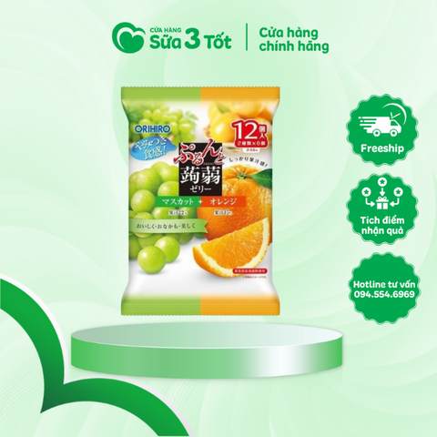 Thạch Trái Cây Orihiro - Nhật - Mix Vị Nho Cam