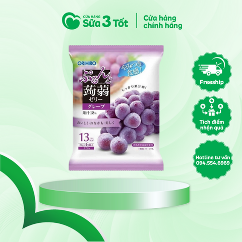 Thạch Trái Cây Orihiro - Nhật - Vị Đào - Gói 120g (20 x 6g)