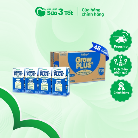 SBPS Nutifood Grow Plus Xanh - Tiêu Hóa Khỏe 1+ - Thùng 48 Hộp - 110ml