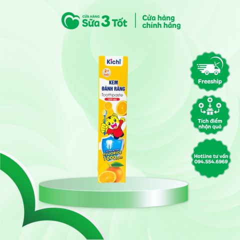 Kem Đánh Răng Trẻ Em Kichi - Vị Cam (Trẻ Từ 2 Tuổi)