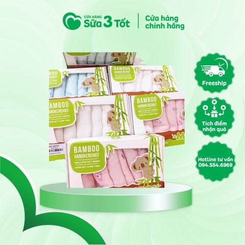 Khăn Sữa Sợi Tre Mipbi - Hộp 6 Chiếc