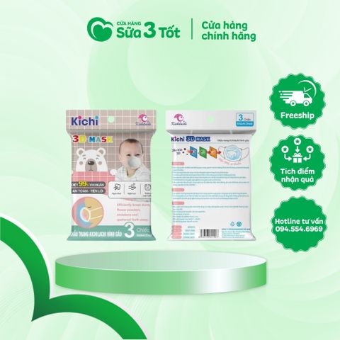 Khẩu Trang Hình Gấu 3Dmask Kichilachi Set 3 Cái