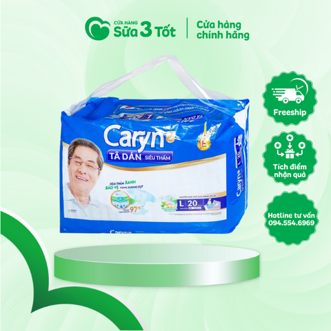 Bỉm Caryn - Dán - L20 - (Vòng Hông Từ 68 - 122Cm)