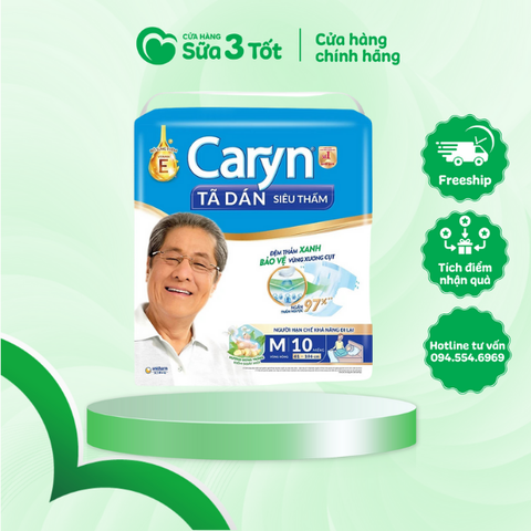 Bỉm Caryn - Dán - M10 - (Vòng Hông Từ 61 - 106Cm)