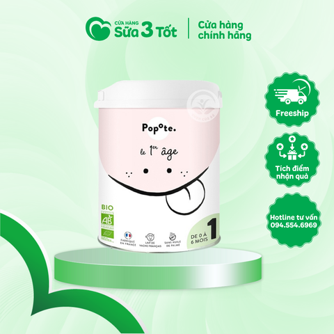 Sữa Bột Hữu Cơ Popote Pháp Số 1 (Từ 0M - 6M) - Lon 800g