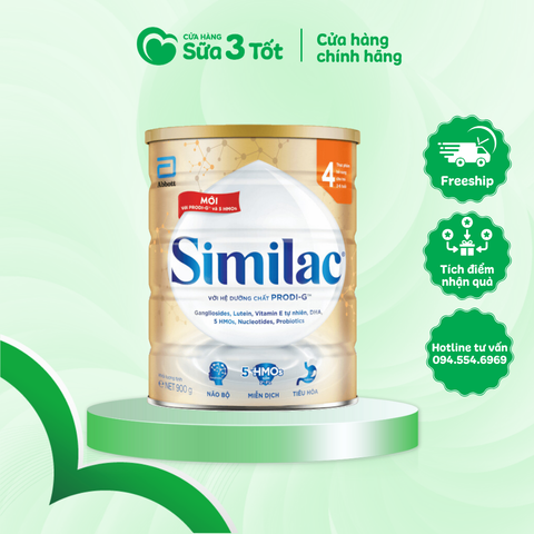 Sữa Bột Similac Hệ Dưỡng Chất Progi-G Số 4 (Trẻ 2-6 Tuổi) - Lon 900G