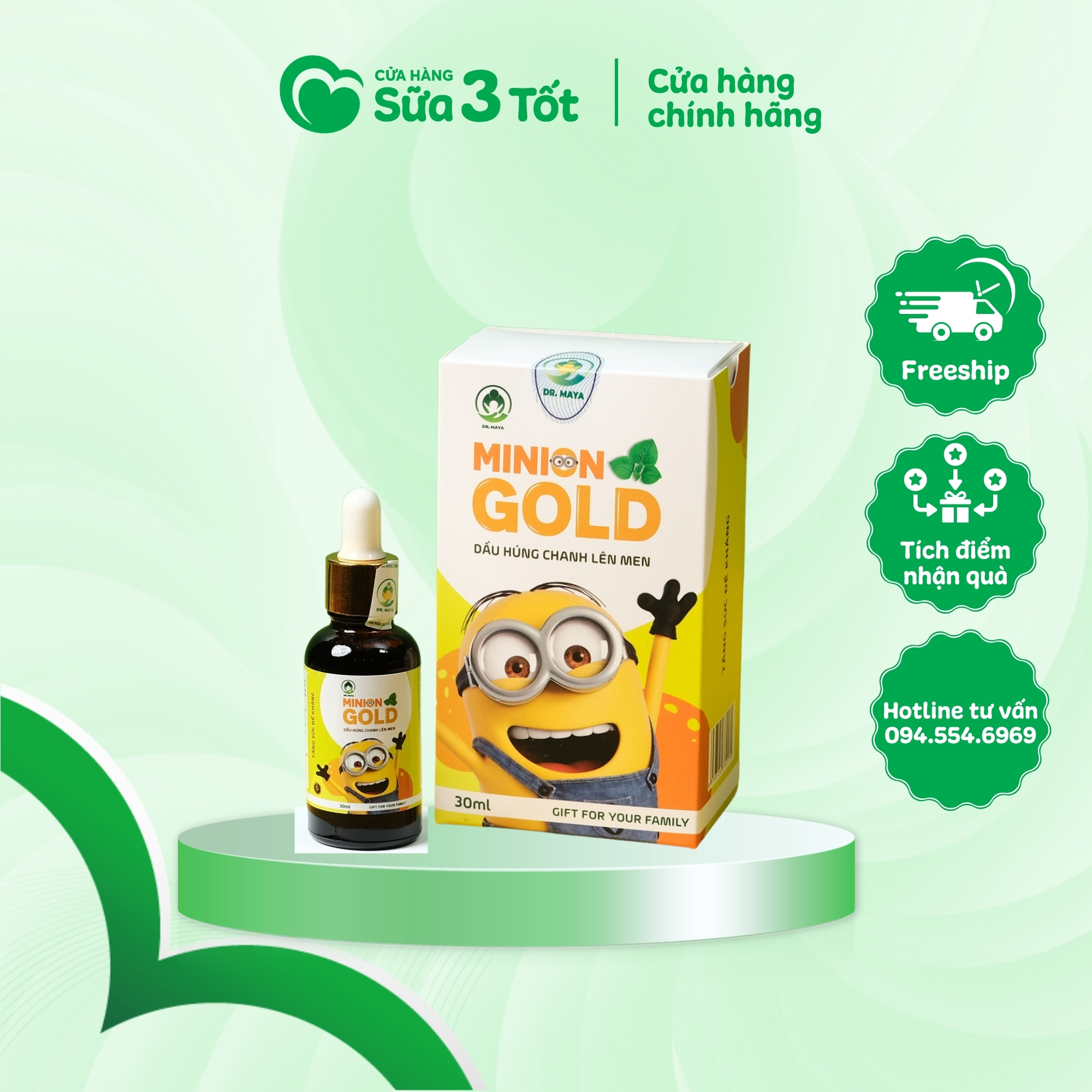 Dầu Húng Chanh Minion Gold - Hộp 30ml