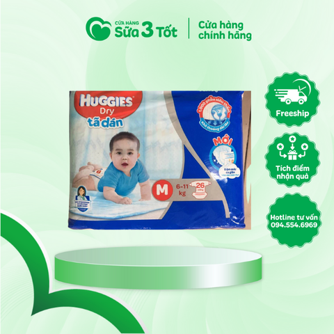 Bỉm Huggies - Dán - M26 (6-11Kg)