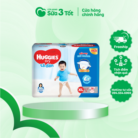 Bỉm Huggies - Dán - XL38 (12-17Kg)
