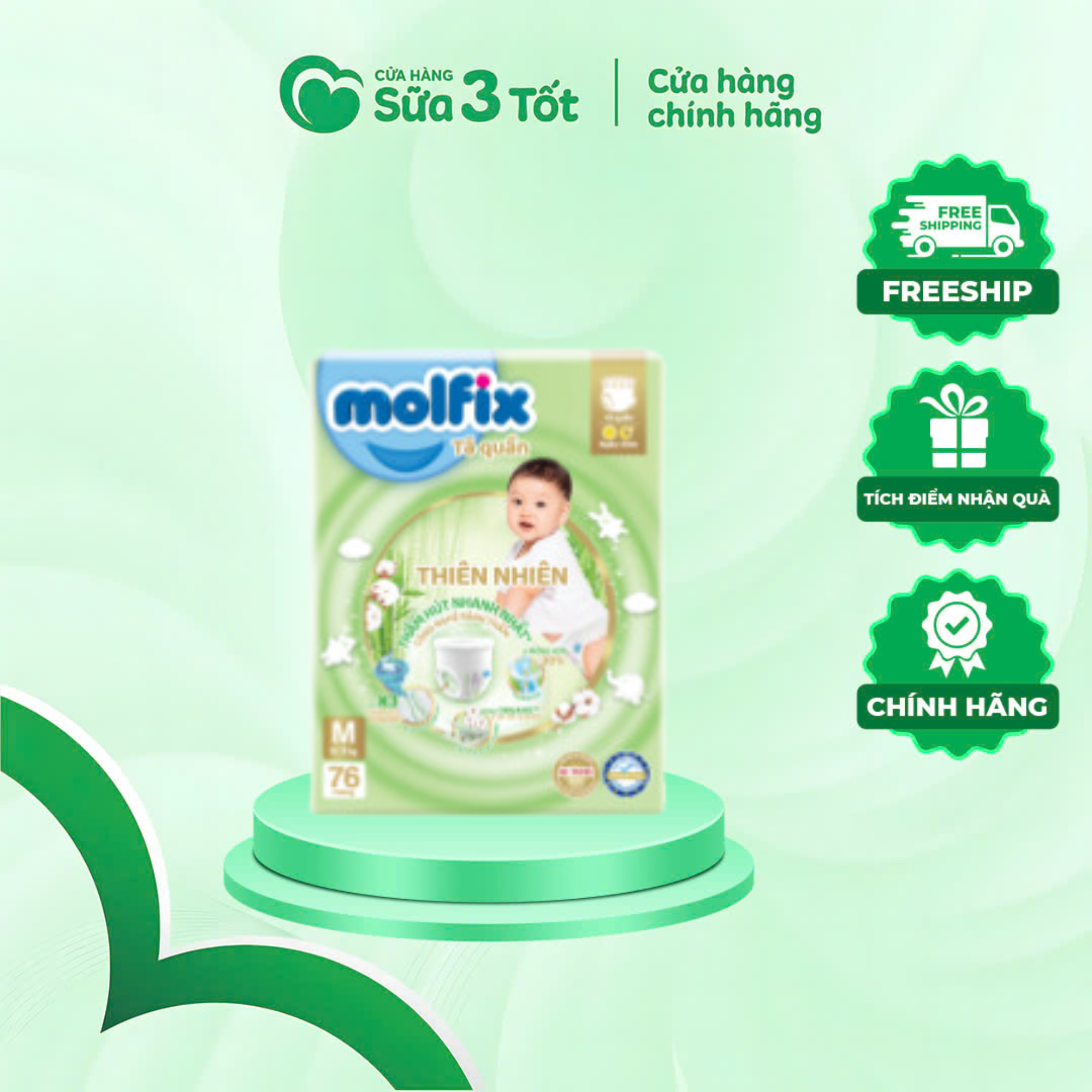 Bỉm Molfix - Quần - M76+8 ( 6-11kg)