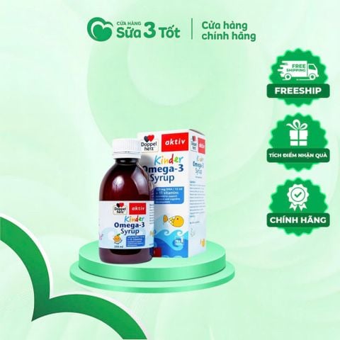 Siro Kinder Omega-3 Syrup Doppel Herz Aktiv - Hỗ Trợ Phát Triển Não Bộ - 250ML