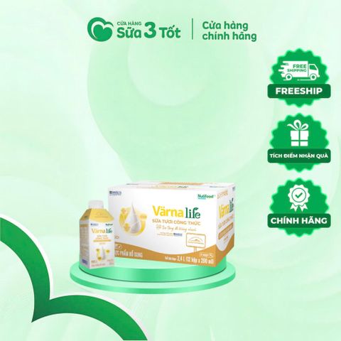 Sữa Tươi Varna Life Hỗ Trợ Tăng Đề Kháng - Nutifood - 200ML - Lốc 6 Hộp