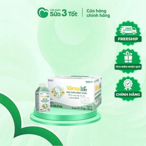 Sữa Tươi Varna Life Hỗ Xương Khớp Chắc Khỏe - Nutifood - 200ML - Lốc 6 Hộp