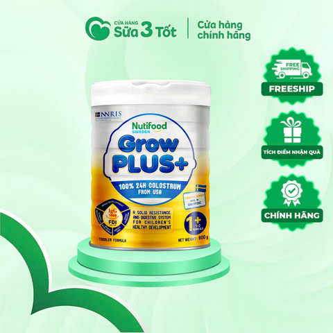 Sữa Bột Nutifood Grow Plus+ Thụy Điển (Trẻ Từ 1 Tuổi) - Lon 800G