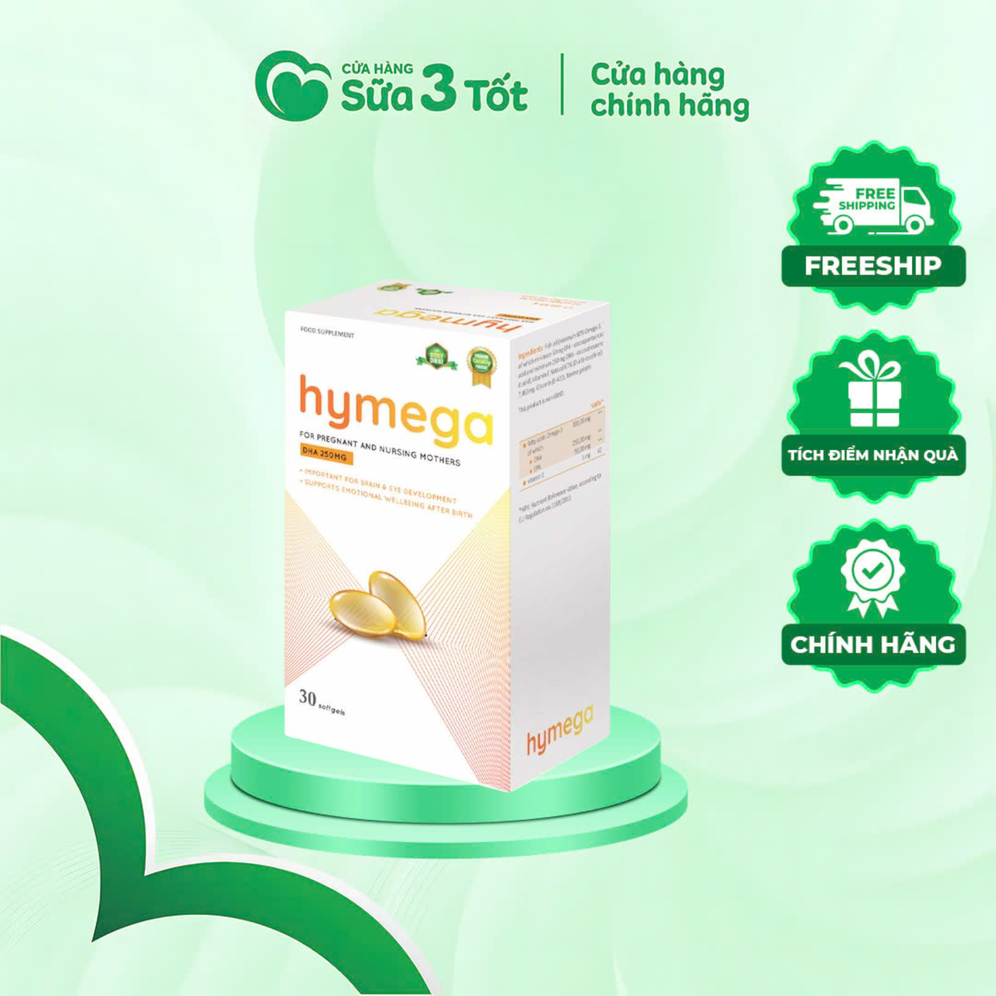 Viên Uống Bổ Sung DHA Bầu Hymega Tây Ban Nha - Hộp 30V