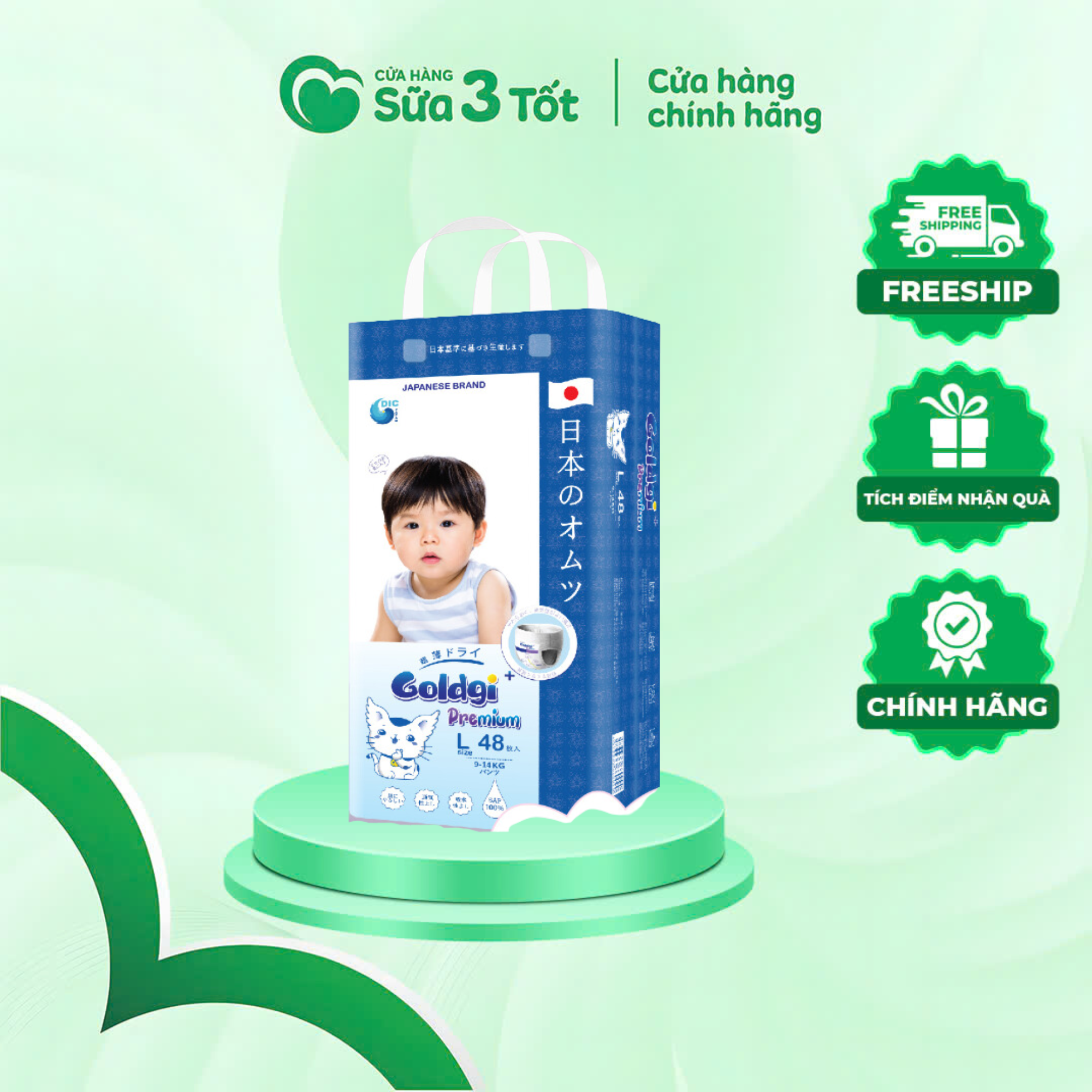 Bỉm Goldgi - Quần - L48 - (9-14Kg)