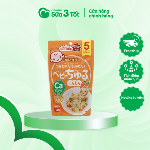 Mì Somen Vị Cà Rốt Meiwa Bổ Sung Canxi Cho Bé (Trẻ 5M+) - Gói 100g
