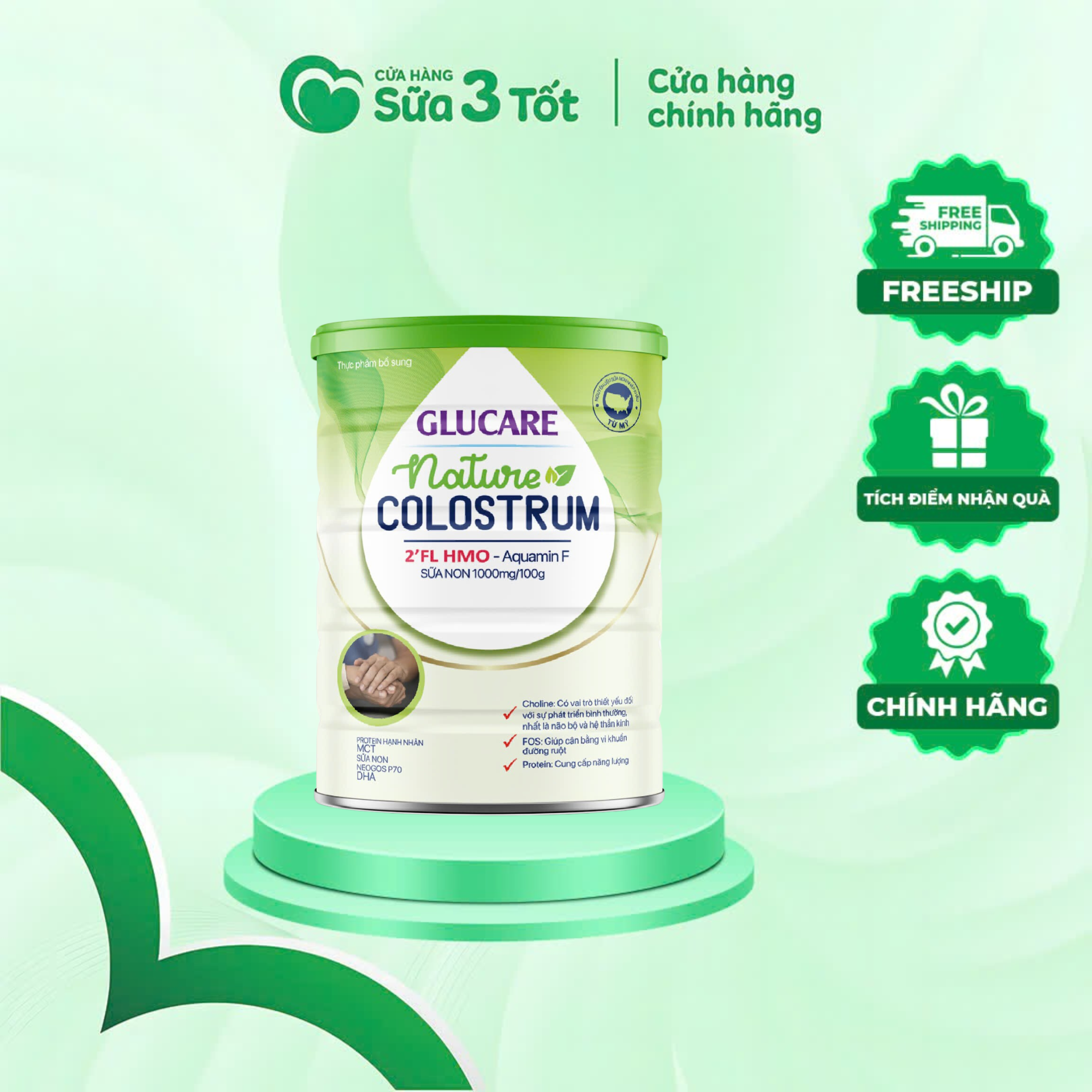 Sữa Bột Nature Colostrum Glucare ( Bệnh Tiểu Đường ) - Lon 900G