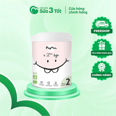 Sữa Bột Hữu Cơ Popote Pháp Số 2 (Từ 6M - 12M) - Lon 800g