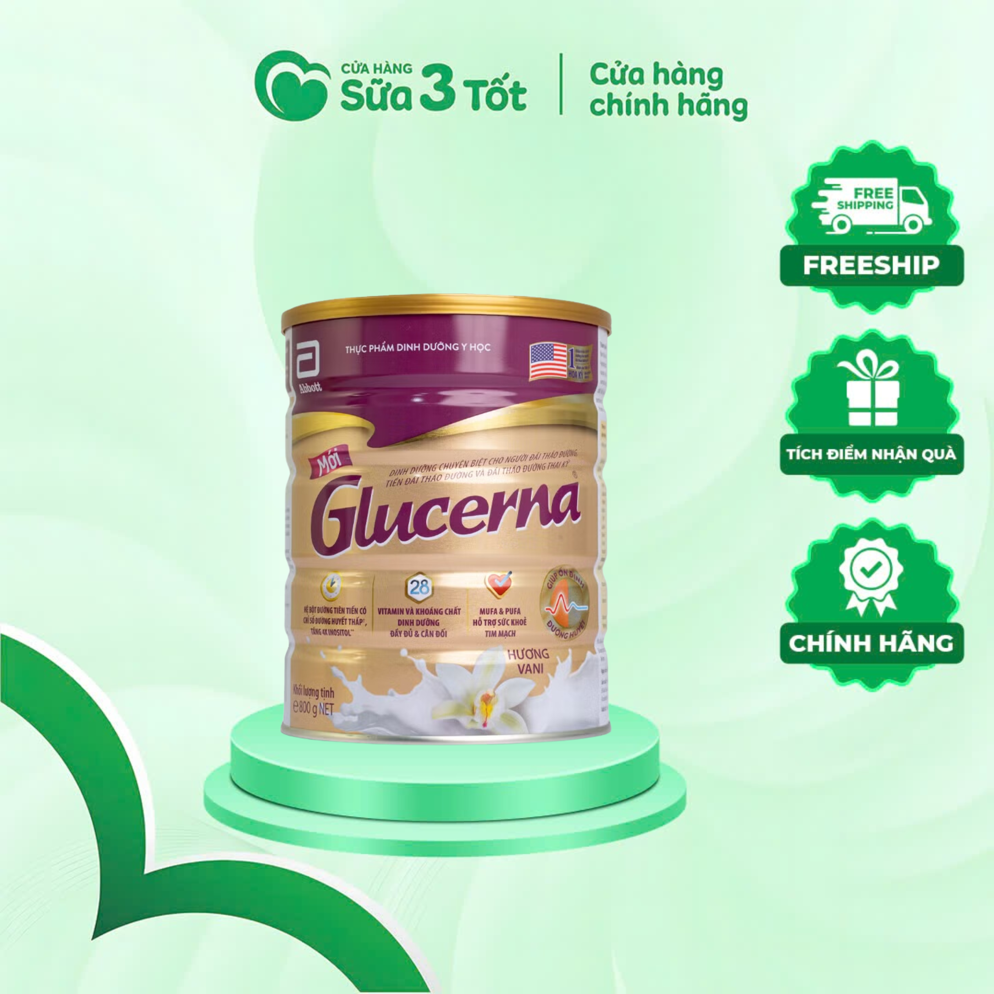 Sữa Bột Abbott Glucerna Việt - Lon 850G