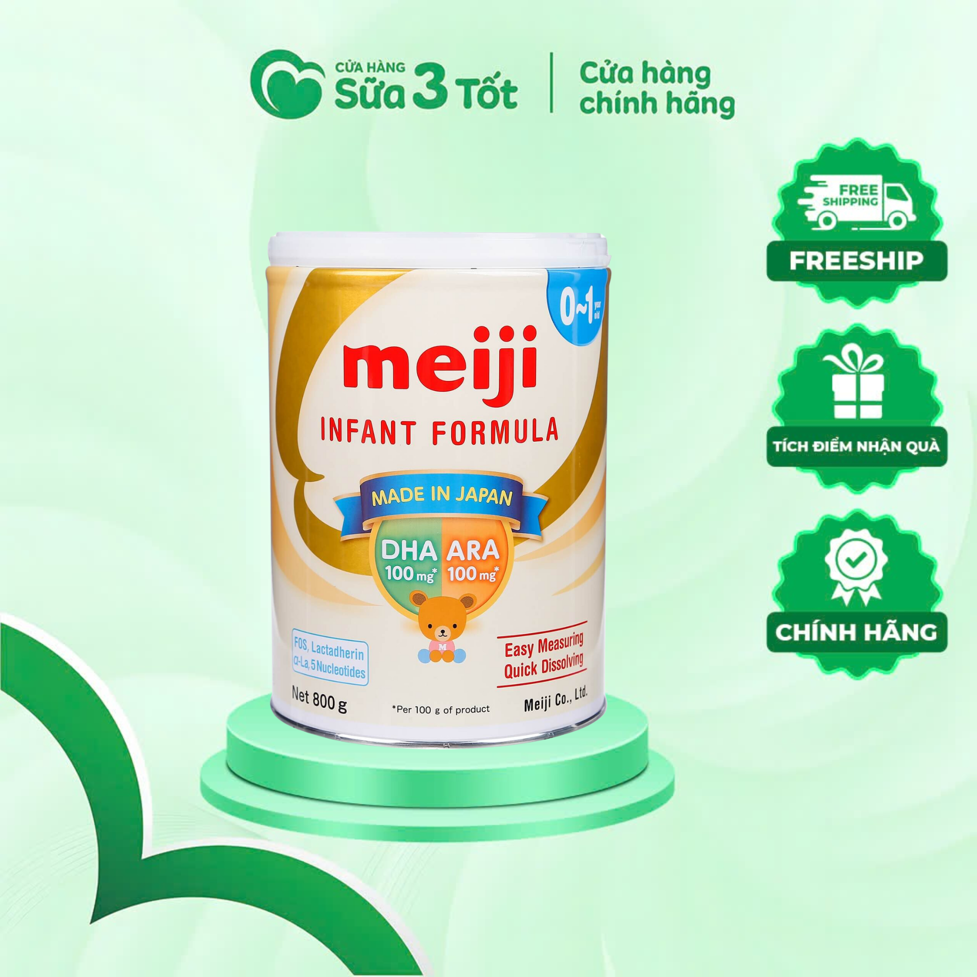 Sữa Bột Meiji Nhập Khẩu Số 0 ( 0- 1 Tuổi) - Lon 800G
