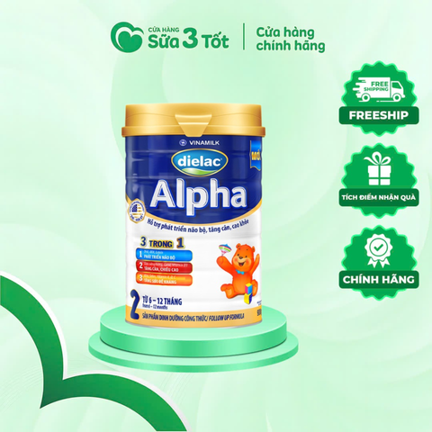 Sữa Bột Vinamilk Dielac Alpha Số 2 (Cho Trẻ 6-12 Tháng) - Lon 900g