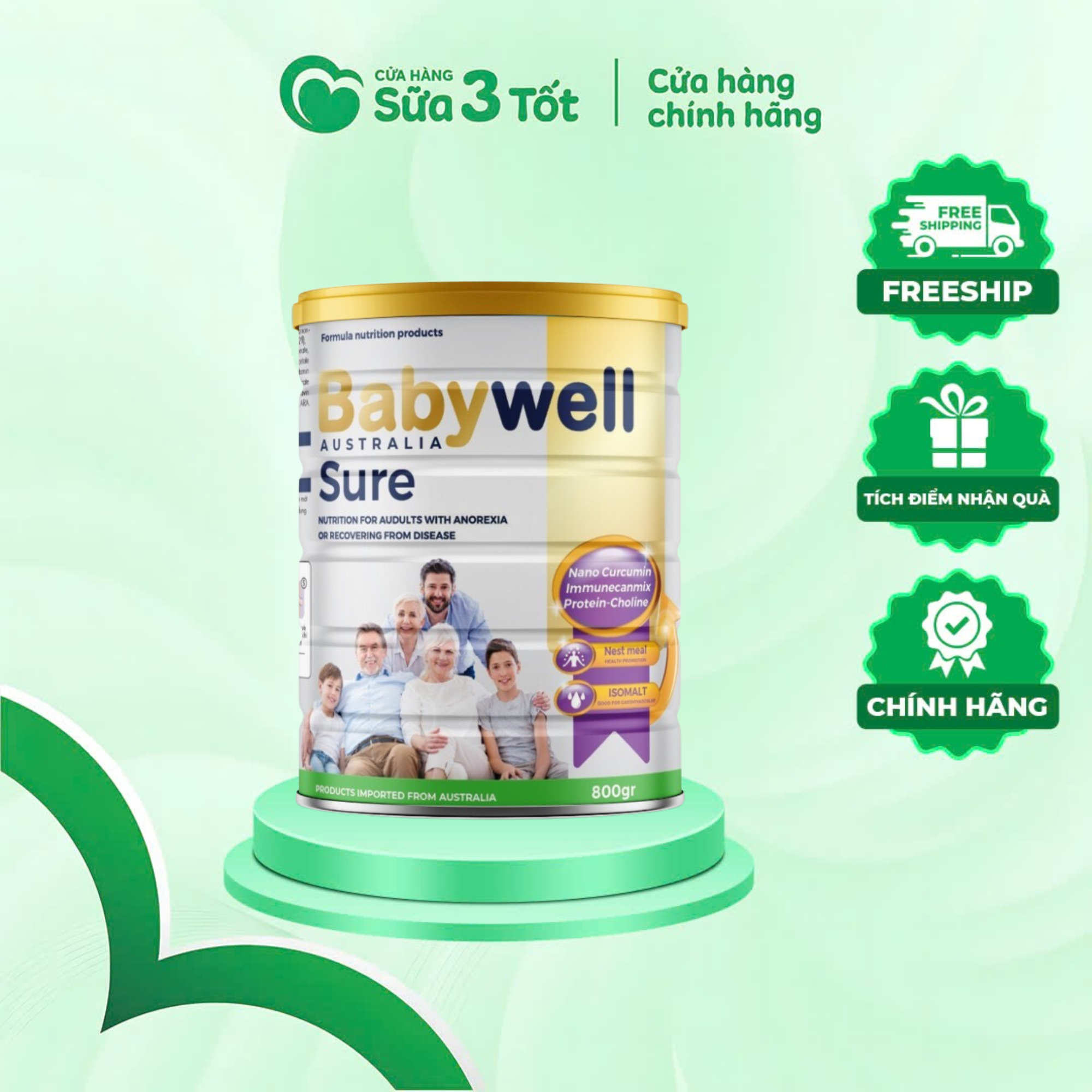 Sữa Bột Baby Well Sure ( Người Trưởng Thành , Người Cao Tuổi ) - Lon 800G