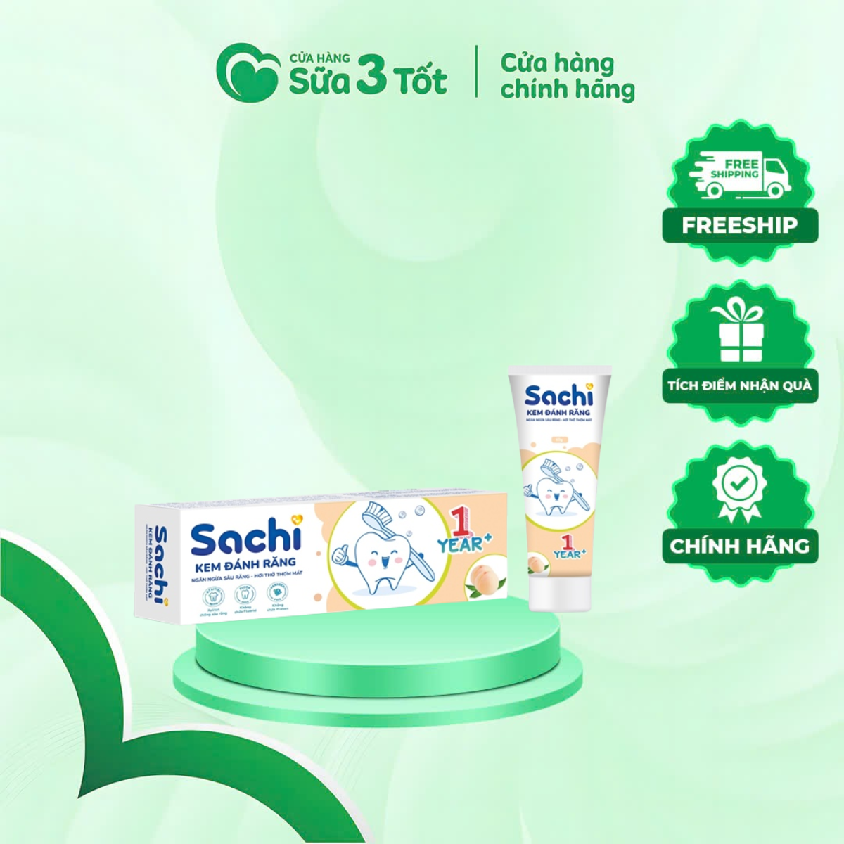 Kem Đánh Răng Sachi - Hương Đào - 60G