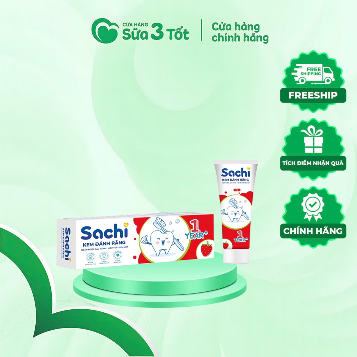 Kem Đánh Răng Sachi - Hương Dâu - 60G