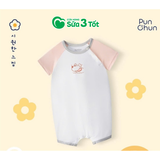 Bộ Body Cộc Tay Raglan Fluffy Hồng Kem (3M+) - Pun Chun