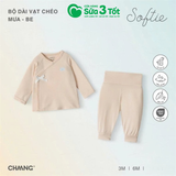 Bộ Dài Tay Vạt Chéo Mưa Be (3M+) - Chaang