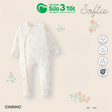 Bộ Body Dài Tay Cúc Chéo Nature Hoa Nhí Trắng (6M+) - Chaang