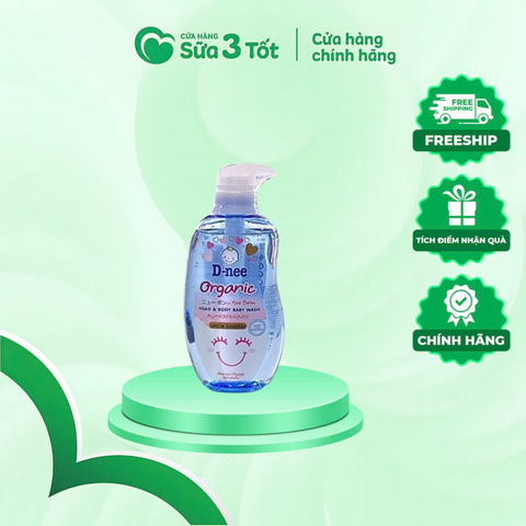 Sữa Tắm Gội D-Nee Baby - Xanh Dương - 380Ml (Dưới 3 Tuổi)
