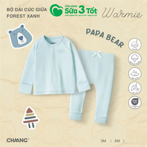 Bộ Dài Tay Cúc Giữa Forest Xanh (6M+) - Chaang