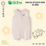Bộ Ba Lỗ Fluffy Patin Kẻ Hồng (9M+) - Pun Chun