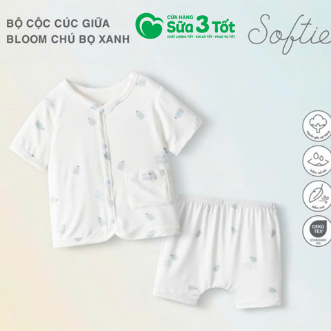 Bộ Cộc Tay Cúc Giữa Bloom Chú Bọ Xanh (3M+) - Chaang