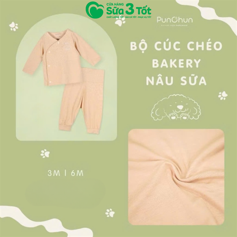 Bộ Dài Tay Cúc Chéo Bakery (6M+) - Pun Chun