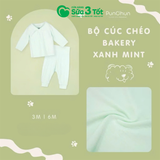 Bộ Dài Tay Cúc Chéo Bakery Xanh Mint (6M+) - Pun Chun
