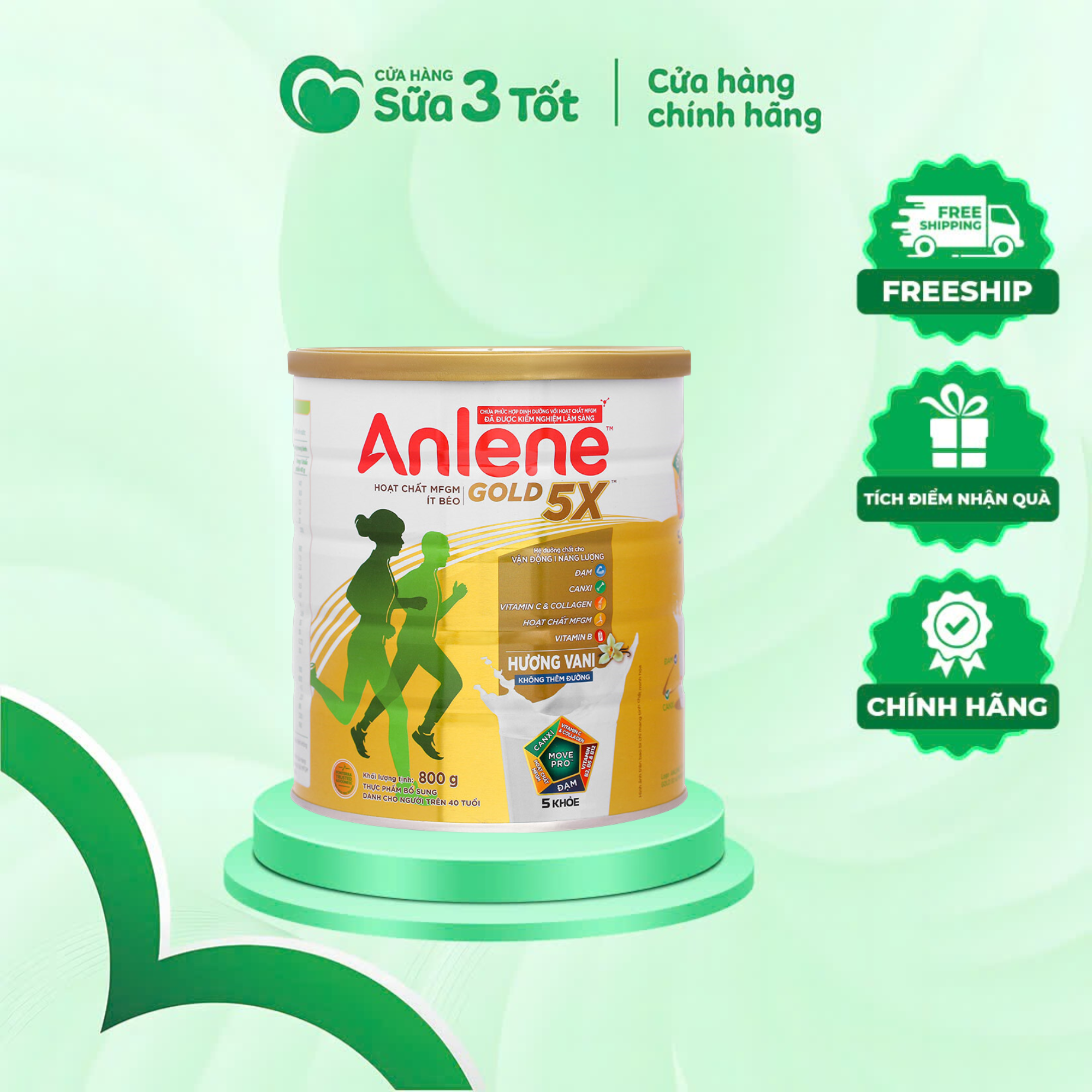 Sữa Bột Anlene Gold 5X - Lon 800g