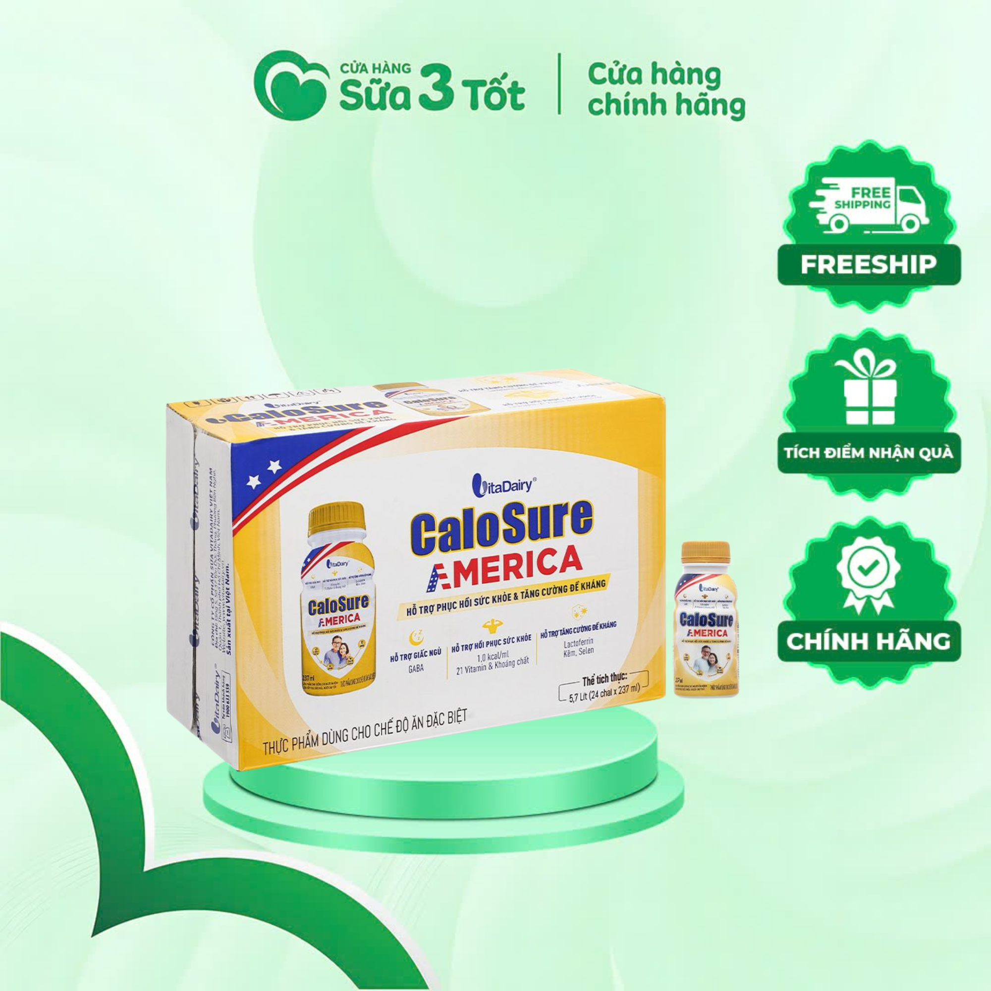 SBPS CaloSure Phục Hồi Sức Khoẻ - Vị Vani - 231ml - Thùng 24 chai